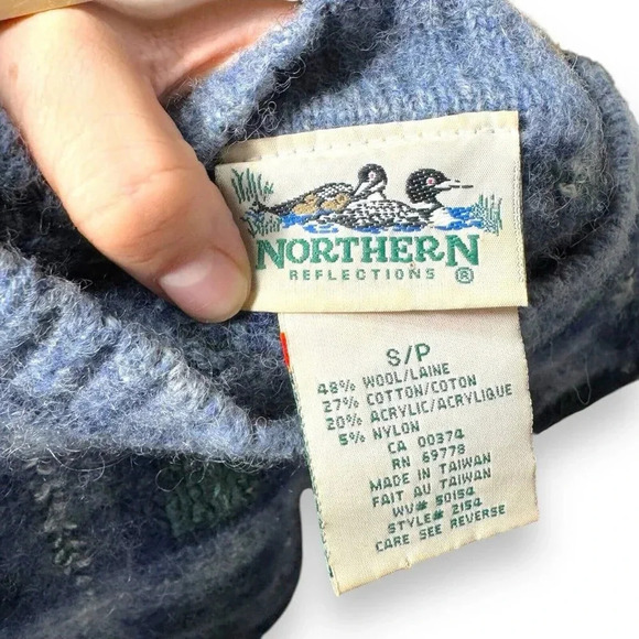 VTG Northern Reflections Wool Blend Sweater Women’s S Plaid Checkered 80s/90s - Picture 2 of 7